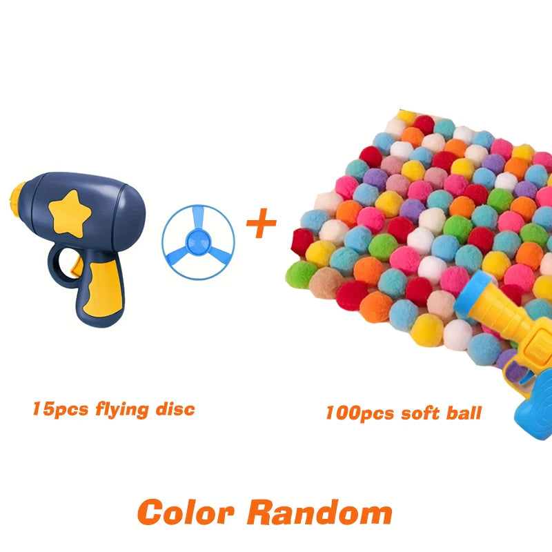 Fun Cat Toy Interactive Launcher Training Game for Indoor Pet Kitten Mini Shooting Gun Toy Stretch Plush Ball Toys Cat Supplies