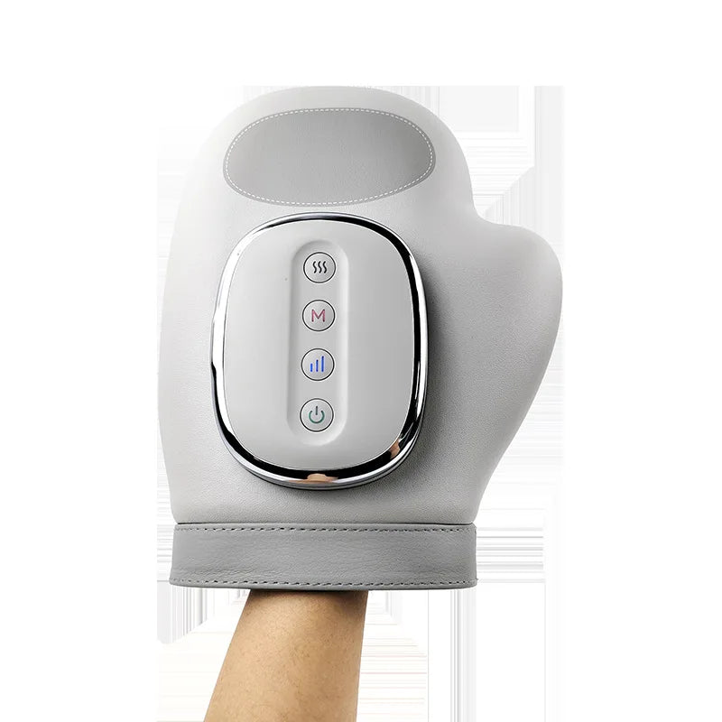 Electric Hand Massager Ｗith Airbag Compression Warm Heating Cordless Glove Massager Application for Palm Finger Relaxation Gift