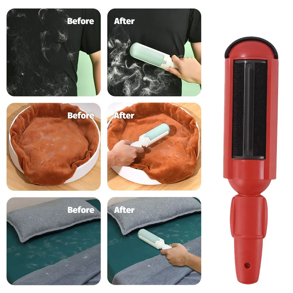 Pet Hair Remover Clothes Electrostatic Multi-Purpose Brush Cat Dog Hair Sticker Roller Sticker Self-Cleaning Lint Hair Remover