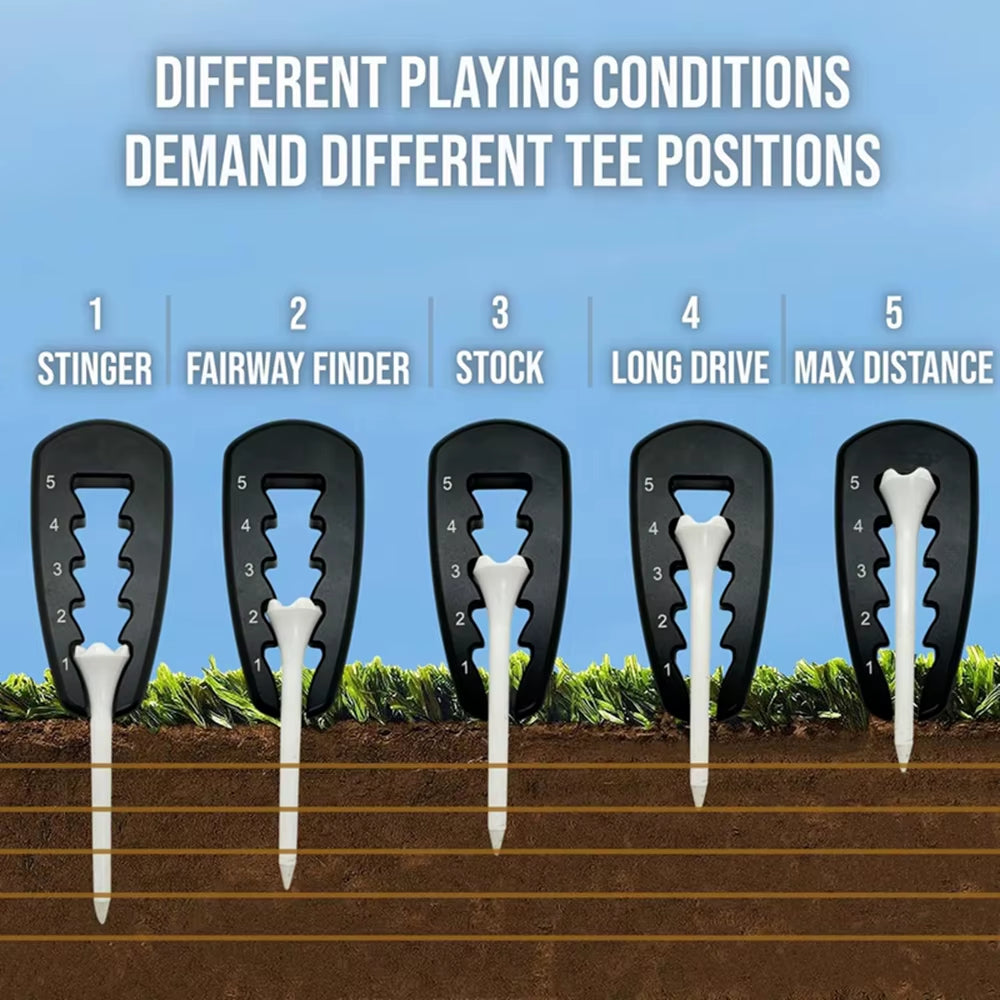 Adjustable Golf Tee Height Tool Precision Tee Height Setter for Consistent Swings, Durable Design, Easy-To-Use Golf Training Aid