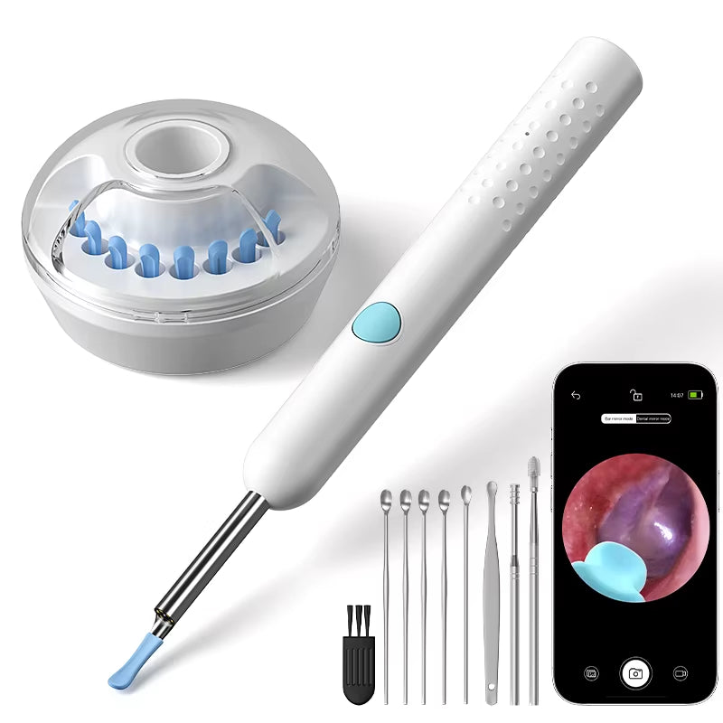 4.2Mm Wifi Ear Cleaner Camera for Ios/Android Phones with Ear Spoon Compartmen Endoscope Ear Picker Mini Camera Ear Cleaning Set