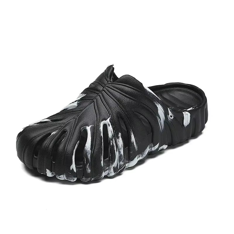 Male Slipper Platform Cloud Monstera Funny Leaf Home Soft Slides Sandals Outdoor Summer Ladies House Shoe Flat Men Female Beach