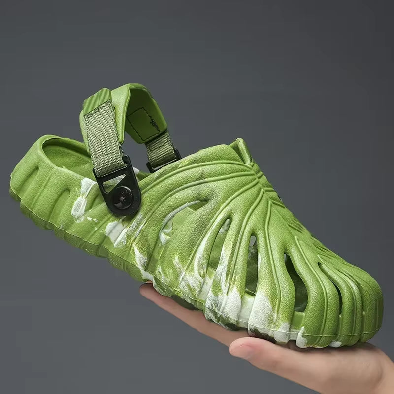 Male Slipper Platform Cloud Monstera Funny Leaf Home Soft Slides Sandals Outdoor Summer Ladies House Shoe Flat Men Female Beach